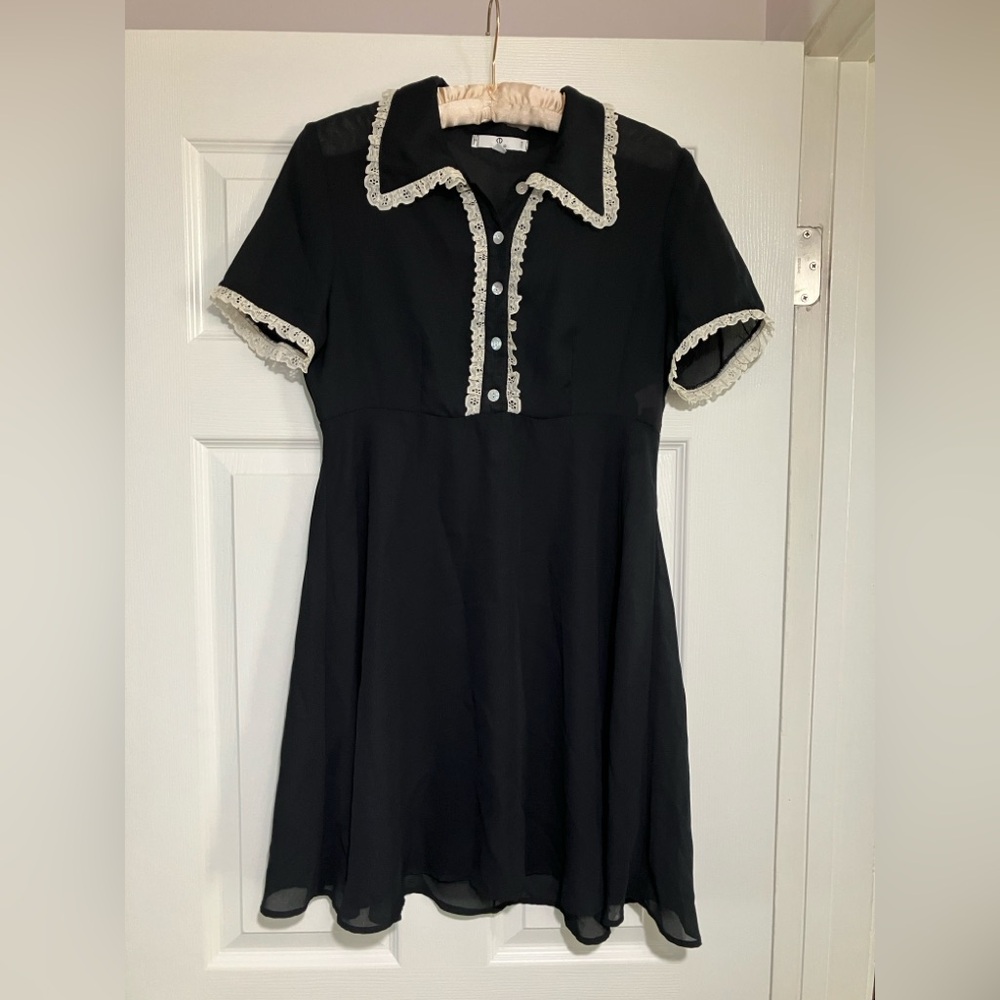 90’s original rampage goth Wednesday Addams babydoll dress